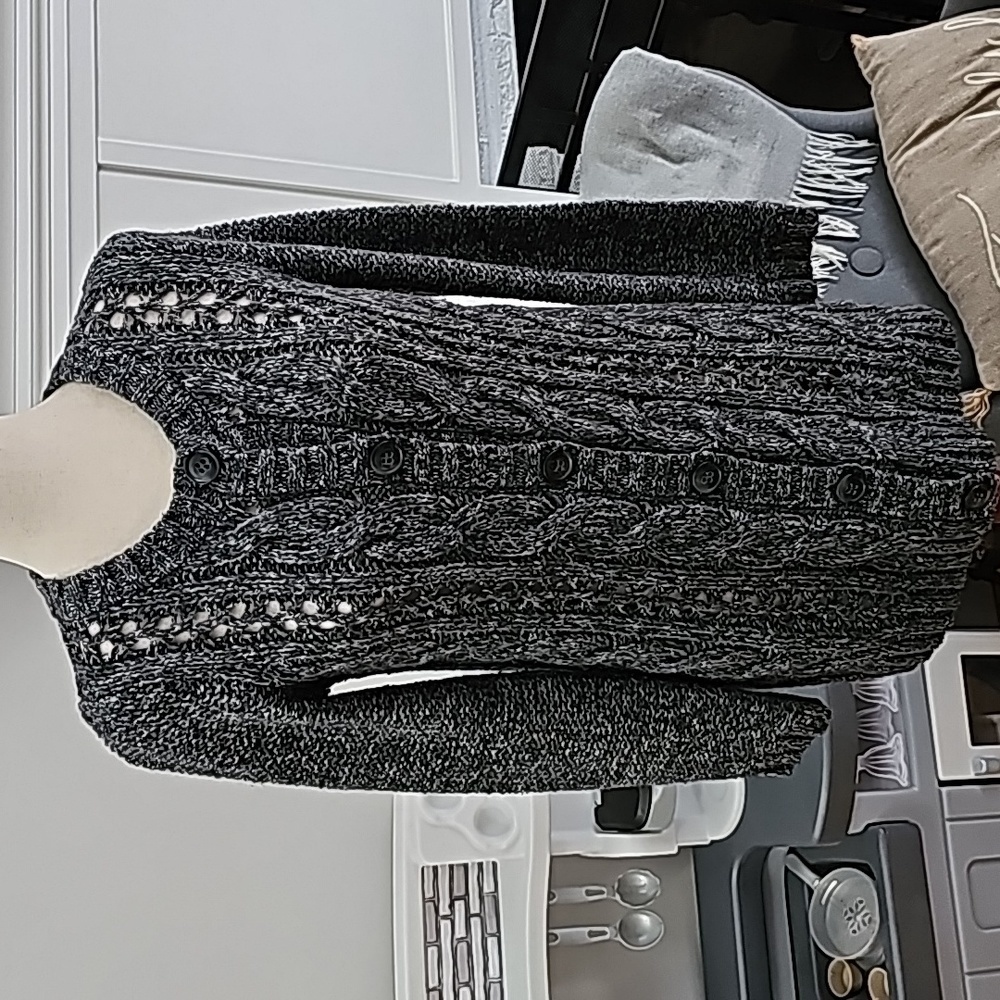 OLD NAVY Button Up Cardigan Duster Sweater M
